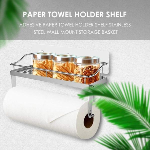 self-adhesive paper towel holder shelf stainless steel simple design style delicate wall mounted storage rack 31x12.5x7cm
self-adhesive paper towel holder shelf stainless steel simple design style delicate wall mounted storage rack 31x12.5x7cm