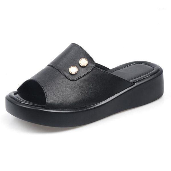 fashion female slippers summer genuine leather med heels platform sandals women classic design wedding prom shoes woman1, Black
fashion female slippers summer genuine leather med heels platform sandals women classic design wedding prom shoes woman1, Black