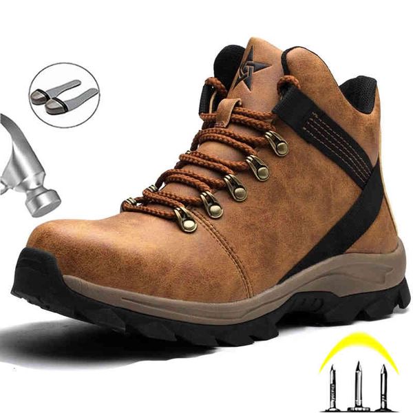 dress shoes male winter boots safety men steel toe puncture-proof work boot security lightweight qb6r, Black