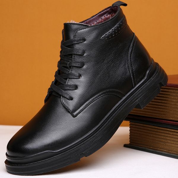 winter / spring men leather boots flat / height increased 4cm ankle round toe basic boots for men father elder men shoes, Black
winter / spring men leather boots flat / height increased 4cm ankle round toe basic boots for men father elder men shoes, Black