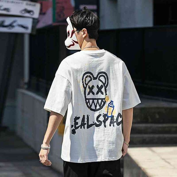 chenwei new creative graffiti print t-shirt loose round neck short sleeve men's versatile thin fashion top, White;black
chenwei new creative graffiti print t-shirt loose round neck short sleeve men's versatile thin fashion top, White;black
