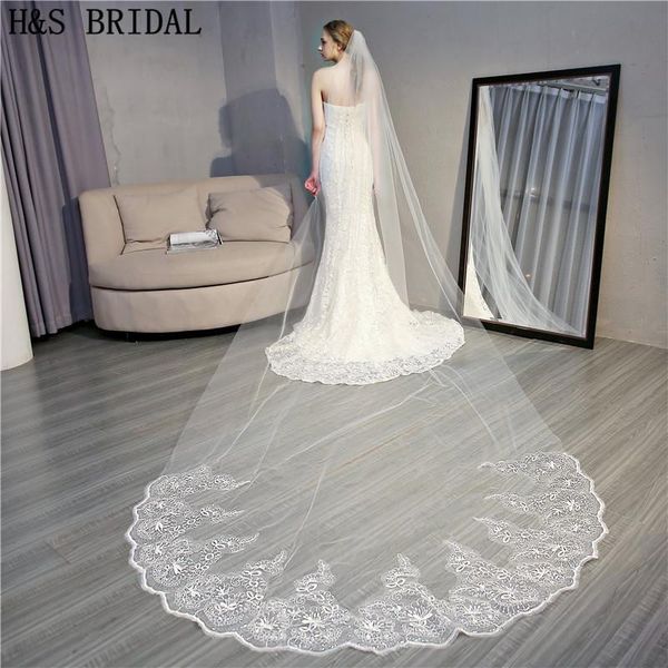 bridal veils h&s voile 4m long lace edge wedding veil tulle elegant accessories velo de novia, Black
bridal veils h&s voile 4m long lace edge wedding veil tulle elegant accessories velo de novia, Black