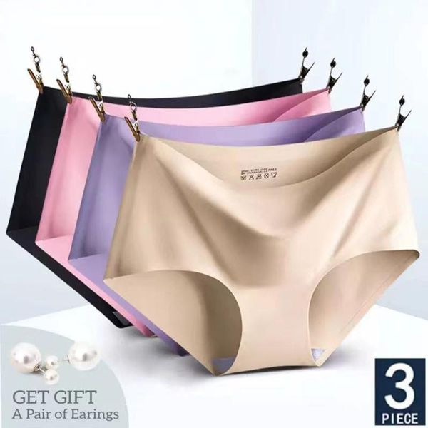 women's panties 2021 summer ice silk ladies underwear seamless soft breathable mid-waist 3 pieces, Black;pink
women's panties 2021 summer ice silk ladies underwear seamless soft breathable mid-waist 3 pieces, Black;pink