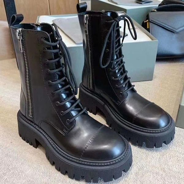 boots double zipper genuine leather woman shoes lace-up women round toe zapatos de mujer thick bottom comfortable, Black
boots double zipper genuine leather woman shoes lace-up women round toe zapatos de mujer thick bottom comfortable, Black