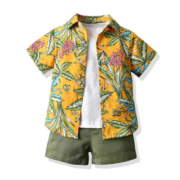 children's clothing boys' hawaii short sleeve shirt round neck t-shirt shorts three piece baby set, Blue
children's clothing boys' hawaii short sleeve shirt round neck t-shirt shorts three piece baby set, Blue