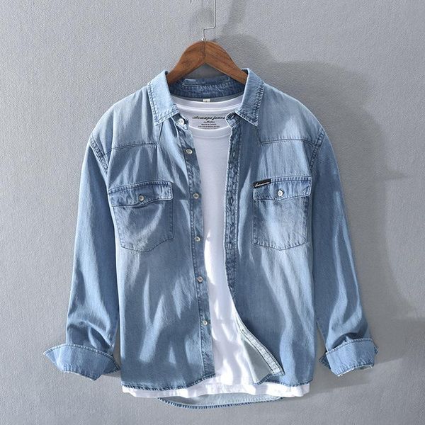 men's casual shirts japanese style fashion men retro blue cotton long sleeve denim shirt vintage designer camisas hombre, White;black
men's casual shirts japanese style fashion men retro blue cotton long sleeve denim shirt vintage designer camisas hombre, White;black