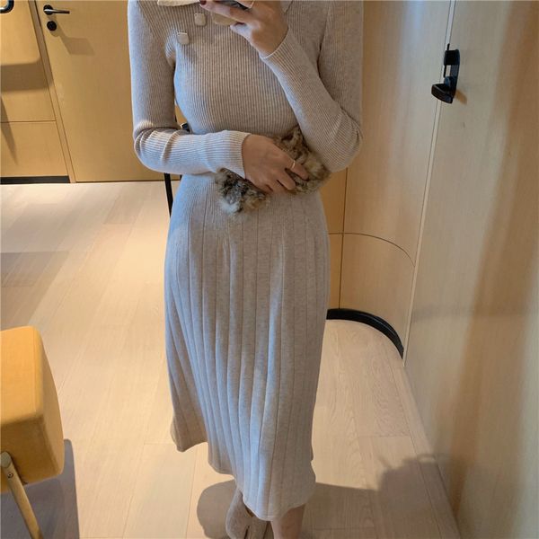 2021 new elegante fino longo de camisola macio malha outono inverno magro a linha bsico vestido casual lupu, Black;gray
2021 new elegante fino longo de camisola macio malha outono inverno magro a linha bsico vestido casual lupu, Black;gray