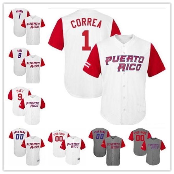 GoodPuerto Rico WBC Baseball Jerseys Correa Yadier Molina 9 Javier Baez 12 Francisco Lindor 15 Carlos Beltran 16 Angel Pagan Gray White S-5XL, As shows
GoodPuerto Rico WBC Baseball Jerseys Correa Yadier Molina 9 Javier Baez 12 Francisco Lindor 15 Carlos Beltran 16 Angel Pagan Gray White S-5XL, As shows