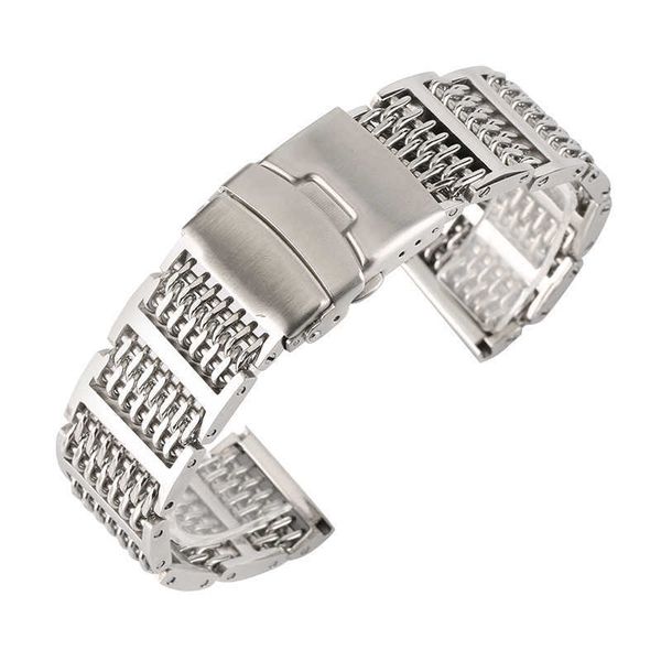 20/22/24mm silver/black mesh stainless steel watchband luxury adjustable fold clasp watches strap for men replacement bracelet h0915
20/22/24mm silver/black mesh stainless steel watchband luxury adjustable fold clasp watches strap for men replacement bracelet h0915