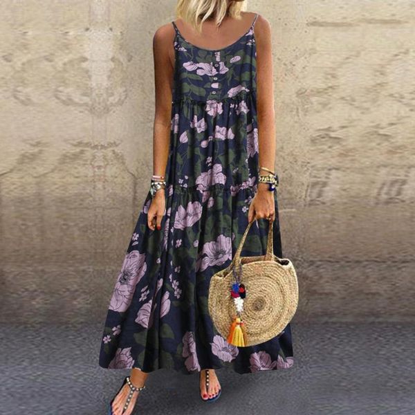 casual dresses boho retro linen print dress women plus size button loose sleeveless sundress spaghetti strap summer 2021 vestidos, Black;gray
casual dresses boho retro linen print dress women plus size button loose sleeveless sundress spaghetti strap summer 2021 vestidos, Black;gray