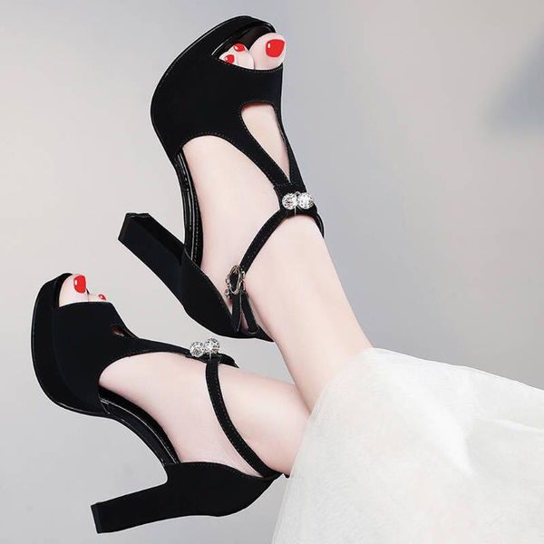 women's shoes summer fashion square heels casual platform fish mouth high heel dames schoenen zomer chaussures femme ete 2021, Black
women's shoes summer fashion square heels casual platform fish mouth high heel dames schoenen zomer chaussures femme ete 2021, Black