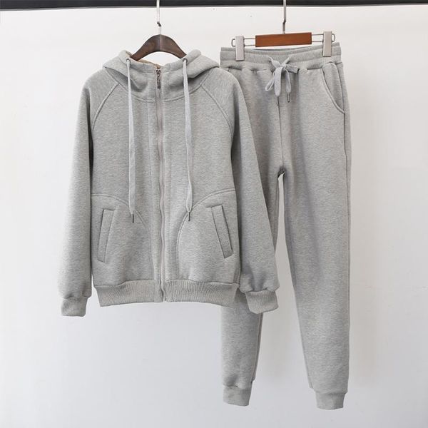 women's two piece pants autumn hooded plus fleece sweatshirts suit woman fashion solid cardigan women winter leisure two-piece sweatshi, White
women's two piece pants autumn hooded plus fleece sweatshirts suit woman fashion solid cardigan women winter leisure two-piece sweatshi, White