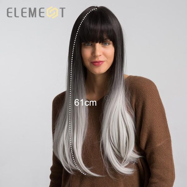 synthetic wigs long straight wig black root ombre white cosplay party with bangs for white/black women
synthetic wigs long straight wig black root ombre white cosplay party with bangs for white/black women