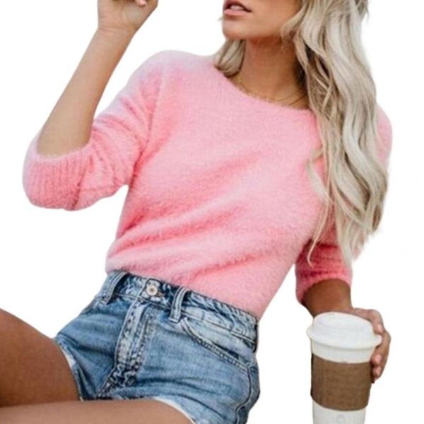 women's blouses & shirts women fashion casual fall solid color skin-friendly all match round neck sweater for streetwear dailywear, White
women's blouses & shirts women fashion casual fall solid color skin-friendly all match round neck sweater for streetwear dailywear, White
