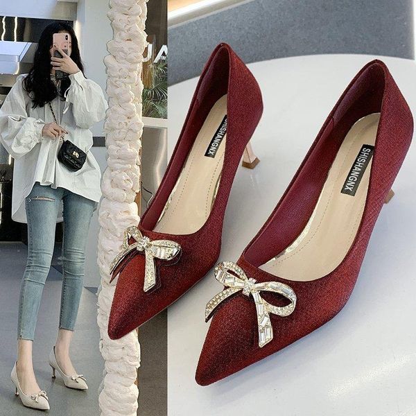 dress shoes high-heeled women's pointy heels 2021 fashion temperament rhinestone metal bow, Black
dress shoes high-heeled women's pointy heels 2021 fashion temperament rhinestone metal bow, Black