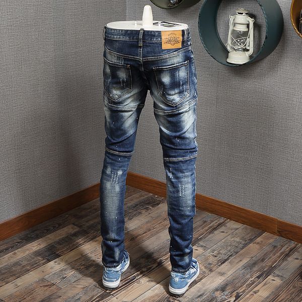 style fashion italian retro blue destroyed slim ripped spliced designer hip hop jeans men vintage denim cj9e
style fashion italian retro blue destroyed slim ripped spliced designer hip hop jeans men vintage denim cj9e