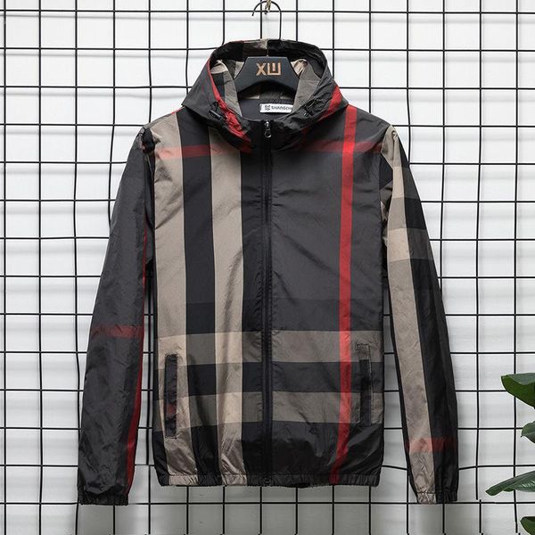 spring and autumn men's hooded jacket slim casual plaid youth student jackets, Black;brown
spring and autumn men's hooded jacket slim casual plaid youth student jackets, Black;brown