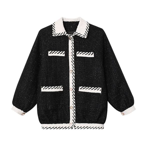 women's wool & blends perhaps u women black white tweed single-breasted patchwork outwear button turn down collar vintage retro coat po
women's wool & blends perhaps u women black white tweed single-breasted patchwork outwear button turn down collar vintage retro coat po