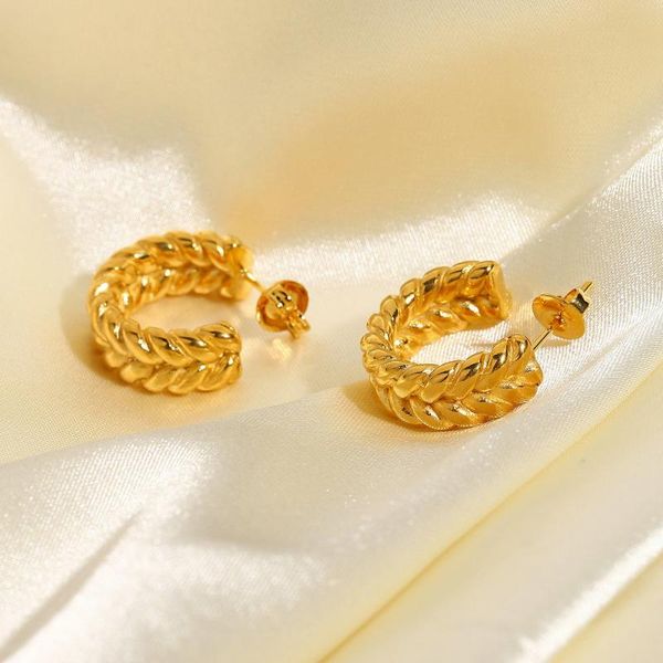hoop & huggie gold plated stainless steel c shape stud earrings double wheat ins minimalist metal jewelry, Golden;silver
hoop & huggie gold plated stainless steel c shape stud earrings double wheat ins minimalist metal jewelry, Golden;silver