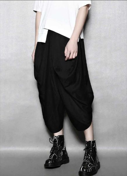 men's pants spring and summer pure color contracted loose seven minutes of casual waist low grade harun, Black
men's pants spring and summer pure color contracted loose seven minutes of casual waist low grade harun, Black