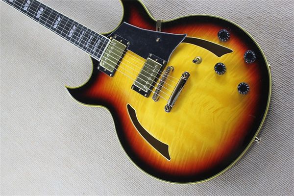 jazz hollow body electric guitar, rosewood fingerboard, 2 holes, flame maple & back electric guitar guitars guitarra
jazz hollow body electric guitar, rosewood fingerboard, 2 holes, flame maple & back electric guitar guitars guitarra