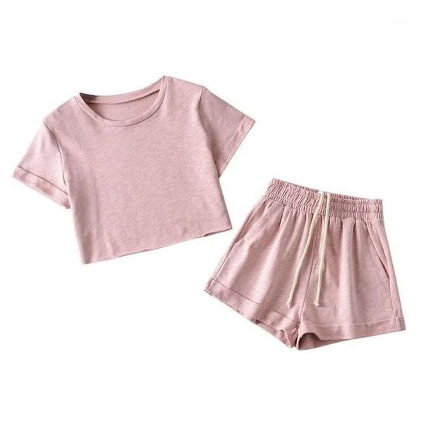 summer chic simple solid 2 pcs women short sets o neck sleeve crop tshirts + elastic waist bandage loose shorts women's tracksuits, Gray
summer chic simple solid 2 pcs women short sets o neck sleeve crop tshirts + elastic waist bandage loose shorts women's tracksuits, Gray