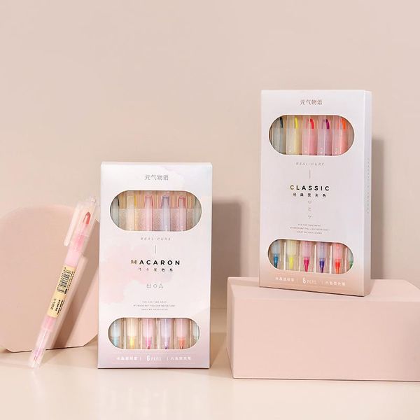 6pcs marker pens set color glitter highlighter pen two nibs drawing kawaii cute student school office stationery, Black;red
6pcs marker pens set color glitter highlighter pen two nibs drawing kawaii cute student school office stationery, Black;red