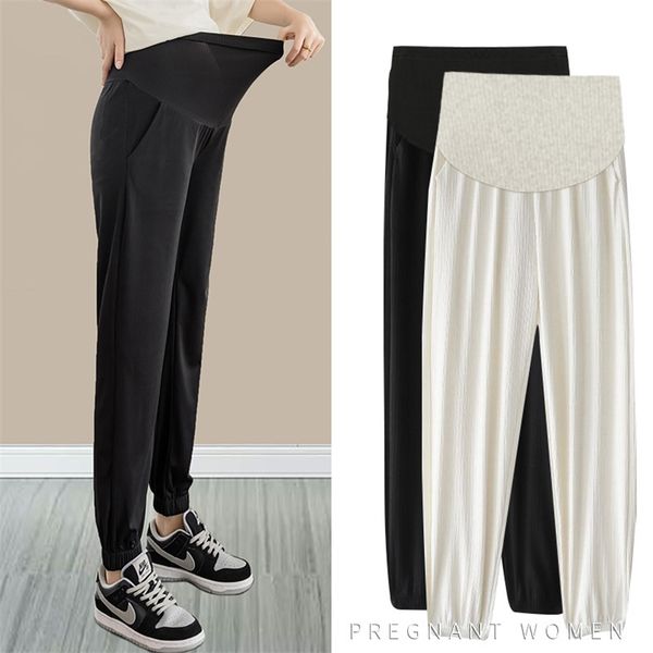 pregnant women's pants summer thin sports ice silk with wide legs outside 210721, White
pregnant women's pants summer thin sports ice silk with wide legs outside 210721, White