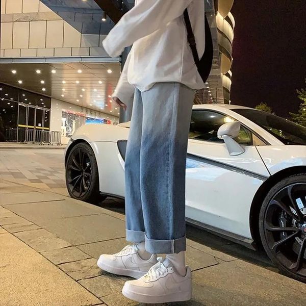 casual gradient color wide leg womens jeans high waist loose denim trousers streetwear pants plus size summer, Blue
casual gradient color wide leg womens jeans high waist loose denim trousers streetwear pants plus size summer, Blue