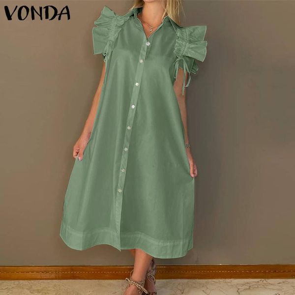 casual dresses vintage solid color dress 2021 vonda lapel collar button up lace pleated shirts beach vestido midi robe, Black;gray
casual dresses vintage solid color dress 2021 vonda lapel collar button up lace pleated shirts beach vestido midi robe, Black;gray