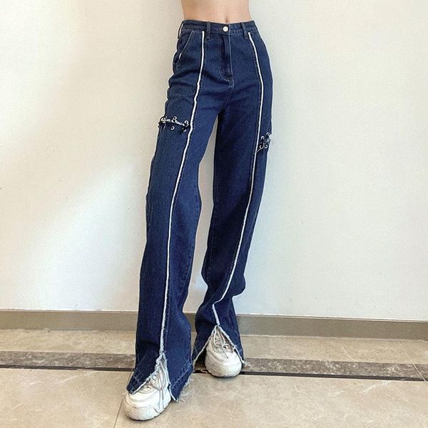 women's jeans woman pants cool girl bandage high waist split straight pantalones vaqueros mujer, Blue
women's jeans woman pants cool girl bandage high waist split straight pantalones vaqueros mujer, Blue