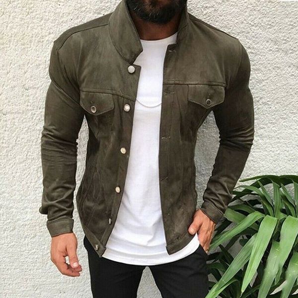 new men casual button cargo slim fit coat nylon jackets outwear autumn long sleeve stand collar solid coat men clothing hot, Black;brown
new men casual button cargo slim fit coat nylon jackets outwear autumn long sleeve stand collar solid coat men clothing hot, Black;brown