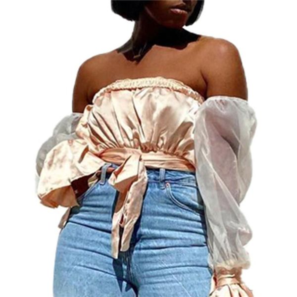 hirigin summer women off-shoulder mesh sleeves short t-shirt lace-up belt elastic design clothing 2021 street club pullover, White
hirigin summer women off-shoulder mesh sleeves short t-shirt lace-up belt elastic design clothing 2021 street club pullover, White