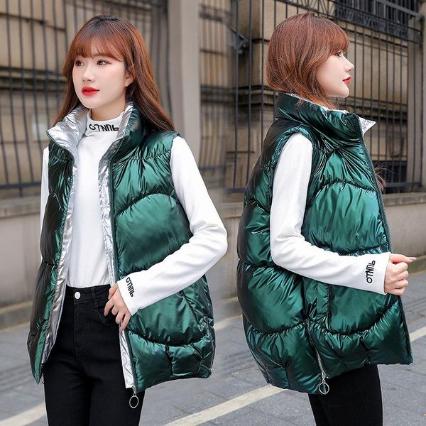 women's vests winter women bright vest 2021 warm thicken waistcoat cotton-padded solid color waterproof streetwear size -3xl, Black;white
women's vests winter women bright vest 2021 warm thicken waistcoat cotton-padded solid color waterproof streetwear size -3xl, Black;white