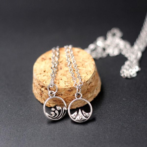 pendant necklaces 2pcs couple's stainless steel necklace for women man mountain hill silver color engagement jewelry gift
pendant necklaces 2pcs couple's stainless steel necklace for women man mountain hill silver color engagement jewelry gift