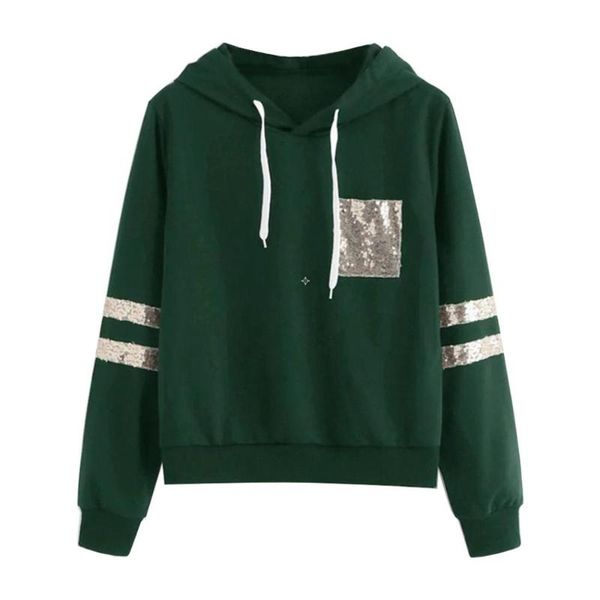 women's hoodies & sweatshirts hxroolrp green women sequin striped drawstring hoodie sweatshirt pocket streetwear jumper pullover blouse, Black
women's hoodies & sweatshirts hxroolrp green women sequin striped drawstring hoodie sweatshirt pocket streetwear jumper pullover blouse, Black
