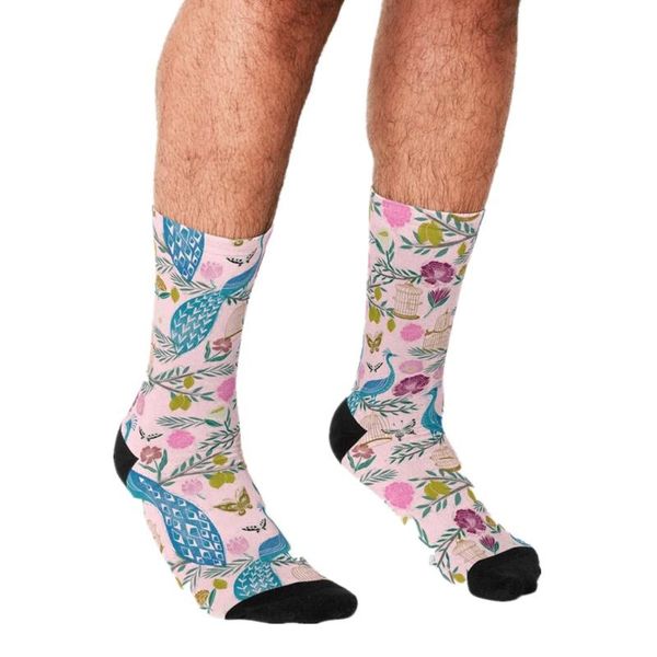 men's socks funny peacock chinoiserie butterfly pattern printed hip hop happy cute boys street style crazy for men, Black
men's socks funny peacock chinoiserie butterfly pattern printed hip hop happy cute boys street style crazy for men, Black