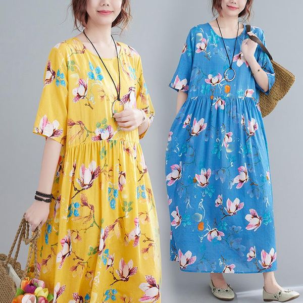 casual dresses 2021 summer style dress literary large size loose ladies cotton and linen printed short-sleeved belly party, Black;gray
casual dresses 2021 summer style dress literary large size loose ladies cotton and linen printed short-sleeved belly party, Black;gray