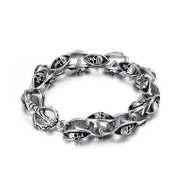 charm bracelets haolynjoy punk skull 316l stainless steel men's 13mm vintage bracelet viking jewelry chian link, Golden;silver
charm bracelets haolynjoy punk skull 316l stainless steel men's 13mm vintage bracelet viking jewelry chian link, Golden;silver