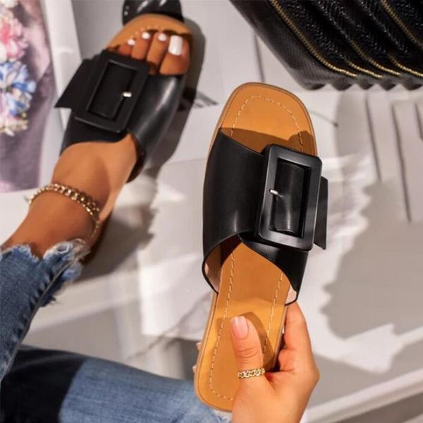 slippers women summer casual flats women's sandals pu fashion ladies buckle slides beach shoes outdoor female flip flops, Black
slippers women summer casual flats women's sandals pu fashion ladies buckle slides beach shoes outdoor female flip flops, Black