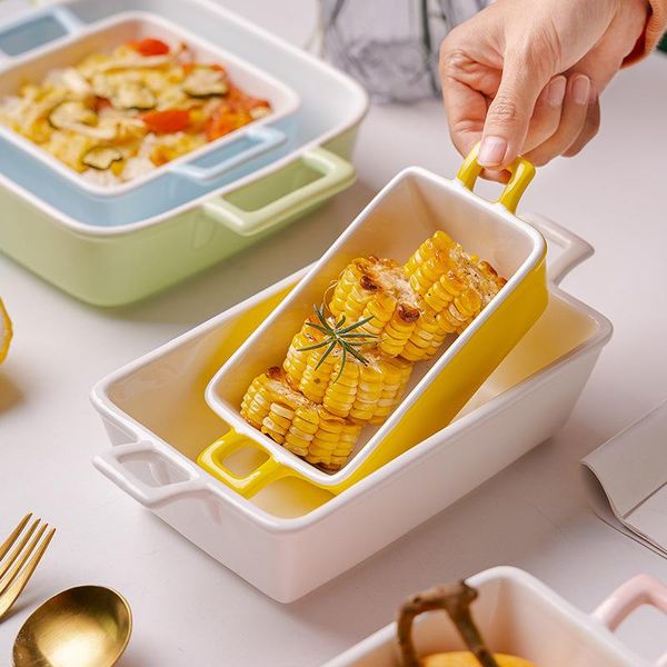 dishes & plates 2021 home creative ceramic binaural square baking tray oven microwave bowl cheese baked rice rectangular plate
dishes & plates 2021 home creative ceramic binaural square baking tray oven microwave bowl cheese baked rice rectangular plate