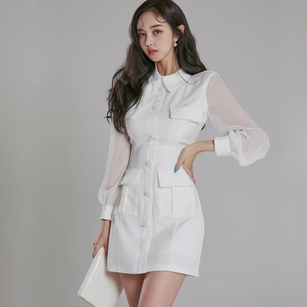 casual dresses fashion single-breasted elegant pencil dress women autumn slim sheath bodycon office wear solid white vestidos, Black;gray
casual dresses fashion single-breasted elegant pencil dress women autumn slim sheath bodycon office wear solid white vestidos, Black;gray
