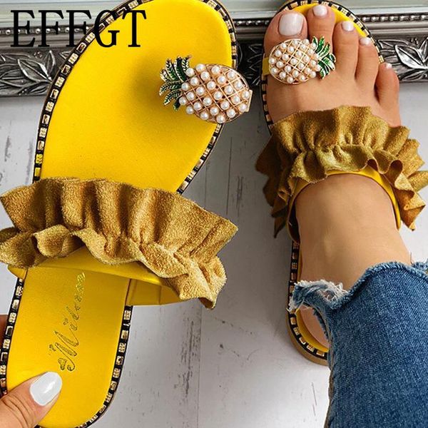 slippers effgt women shoes summer beach pineapple flat outside slides zapatos de mujer ladies string bead a318, Black
slippers effgt women shoes summer beach pineapple flat outside slides zapatos de mujer ladies string bead a318, Black