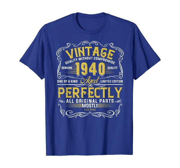vintage 1940 aged to 79 years old birthday t-shirt gifts, White;black
vintage 1940 aged to 79 years old birthday t-shirt gifts, White;black