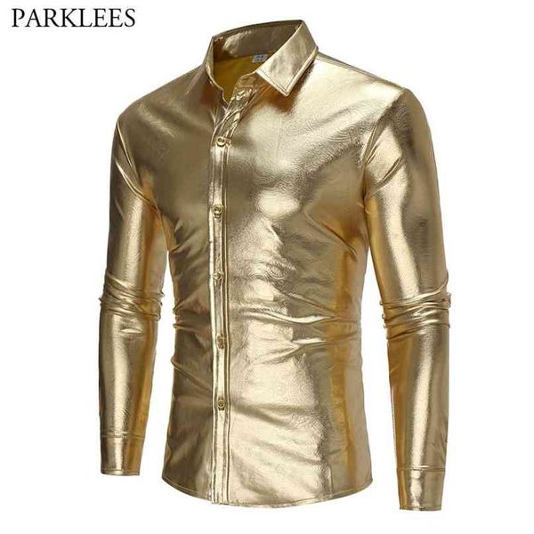 gold coated metallic paisley shirt men night club wear slim fit chemise homme casual button down mens dress s 210809, White;black
gold coated metallic paisley shirt men night club wear slim fit chemise homme casual button down mens dress s 210809, White;black