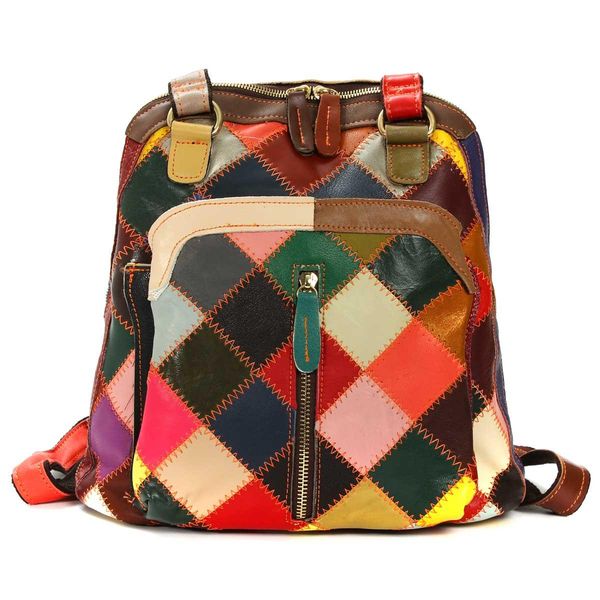 personalized retro style backpack designer women's color mosaic lattice pattern backpack leather schoolbag leisure shoulder bag schoolb
personalized retro style backpack designer women's color mosaic lattice pattern backpack leather schoolbag leisure shoulder bag schoolb