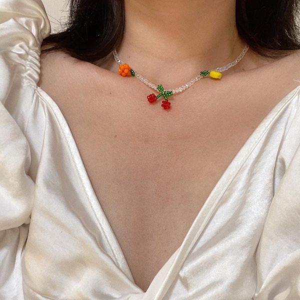 chokers fruit necklace kpop summer sweet cherry pineapple choker transparent beads women charm party jewelry gift, Golden;silver
chokers fruit necklace kpop summer sweet cherry pineapple choker transparent beads women charm party jewelry gift, Golden;silver