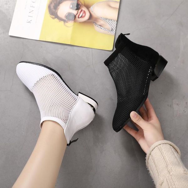 summer 2021 mesh medium-heeled sandals breathable genuine leather thick-heeled boots women's, Black
summer 2021 mesh medium-heeled sandals breathable genuine leather thick-heeled boots women's, Black
