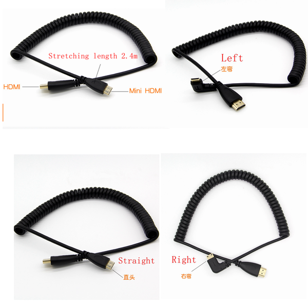 video cables & connectors to right left angle mini male stretch spring curl flexible cable v1.4 dslr 0.6m stretching length 2m
video cables & connectors to right left angle mini male stretch spring curl flexible cable v1.4 dslr 0.6m stretching length 2m