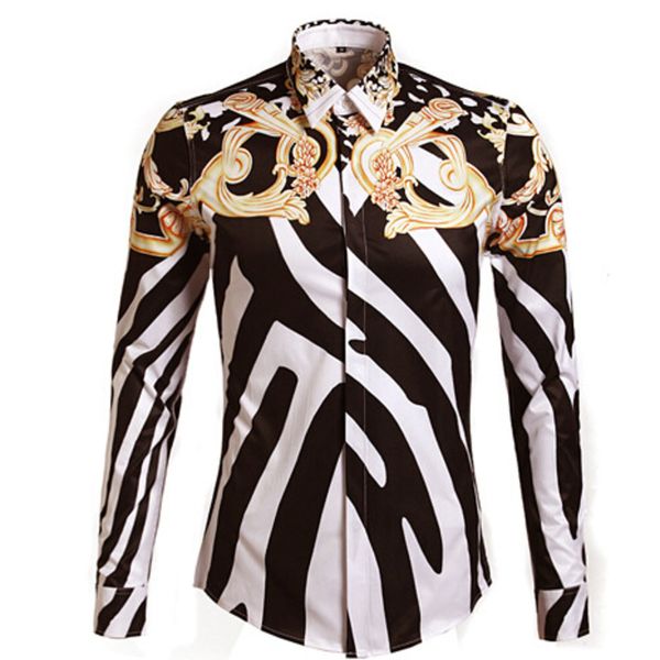 designer shirts men zebra print luxury casual slim fit stylish dress shirts long-sleeved mens shirts cotton fashion clothing -3xl, White;black
designer shirts men zebra print luxury casual slim fit stylish dress shirts long-sleeved mens shirts cotton fashion clothing -3xl, White;black